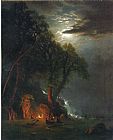 Albert Bierstadt Campfire Site Yosemite painting
